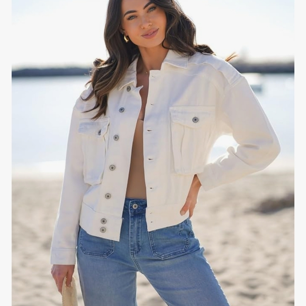 Women's White Denim Jacket